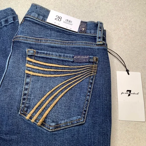 7 For All Mankind Jeans 28X34.5 Dojo In Queen NWT! - Picture 2 of 6